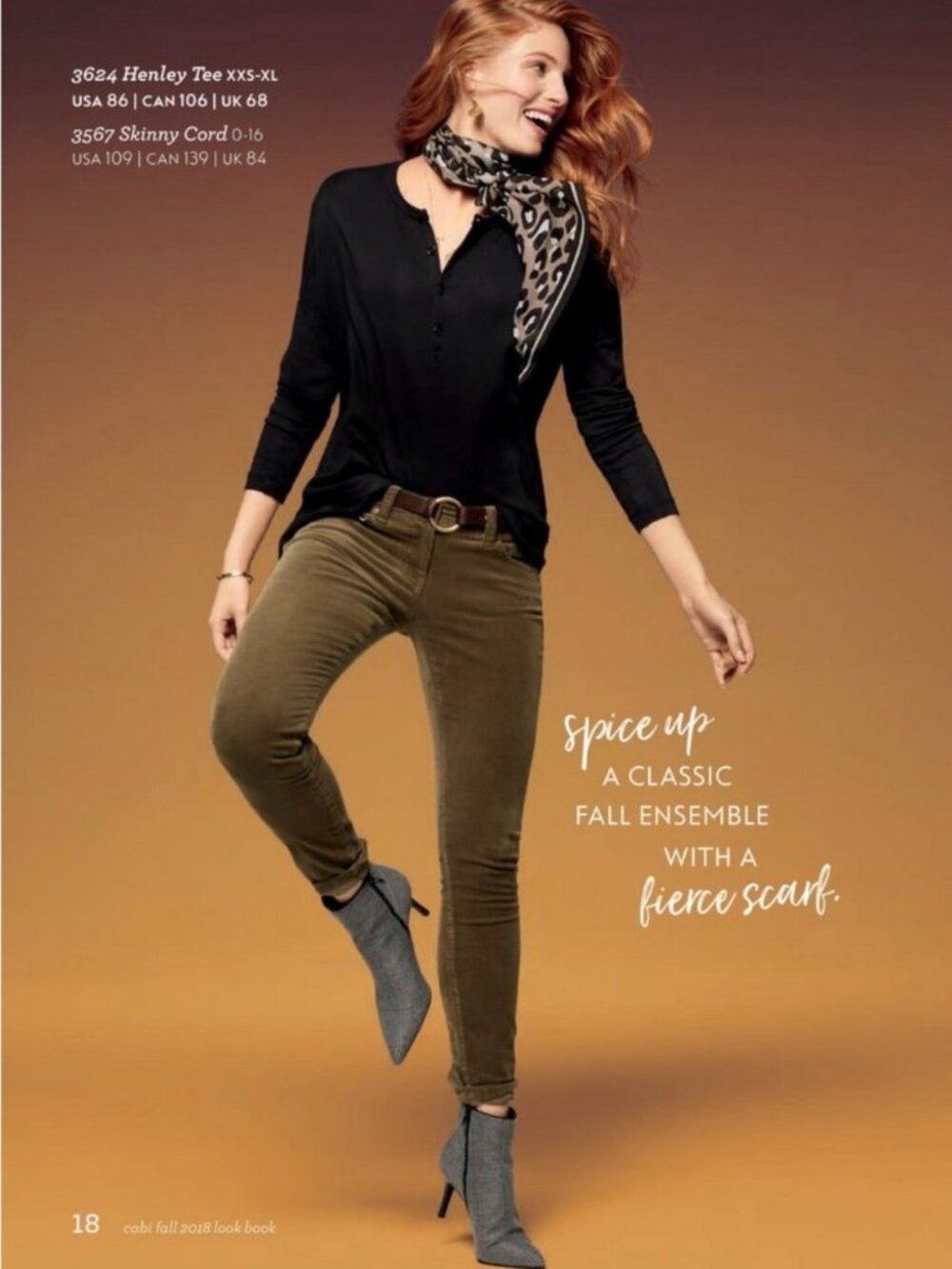 Cabi #3567 Skinny Cord Brown Size 6